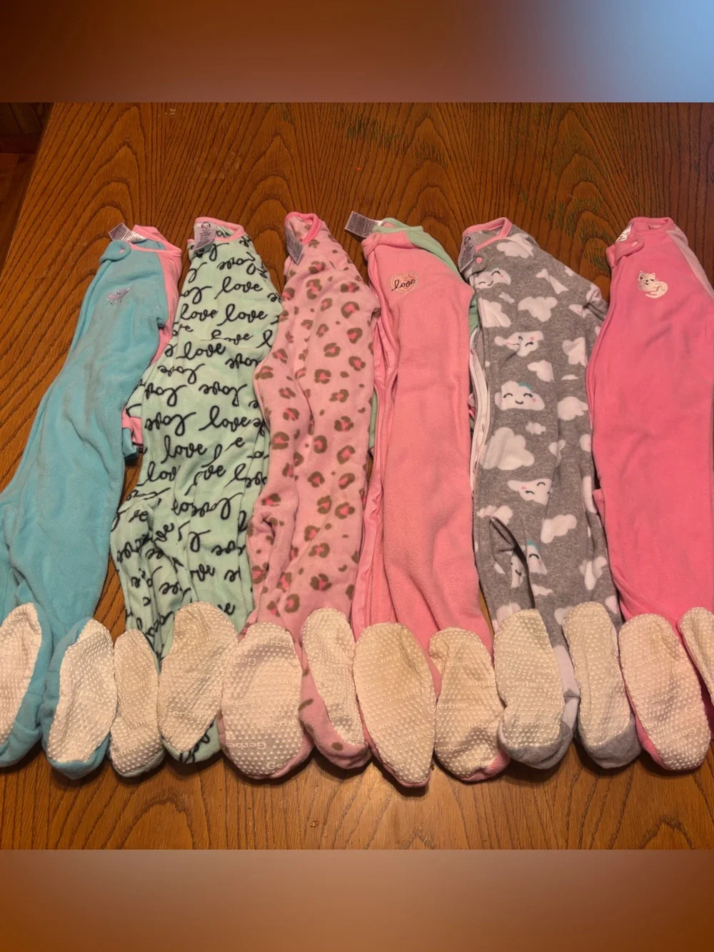 Gerber Girls' Mixed Color One-Piece Sleepers - Pack of 6 24 Months